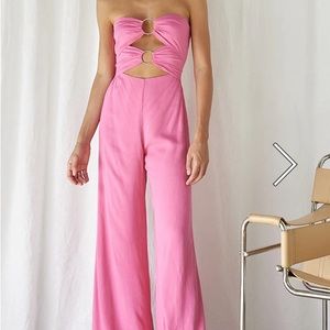 Runaway The Label Etta Jumpsuit, Pink, Size L